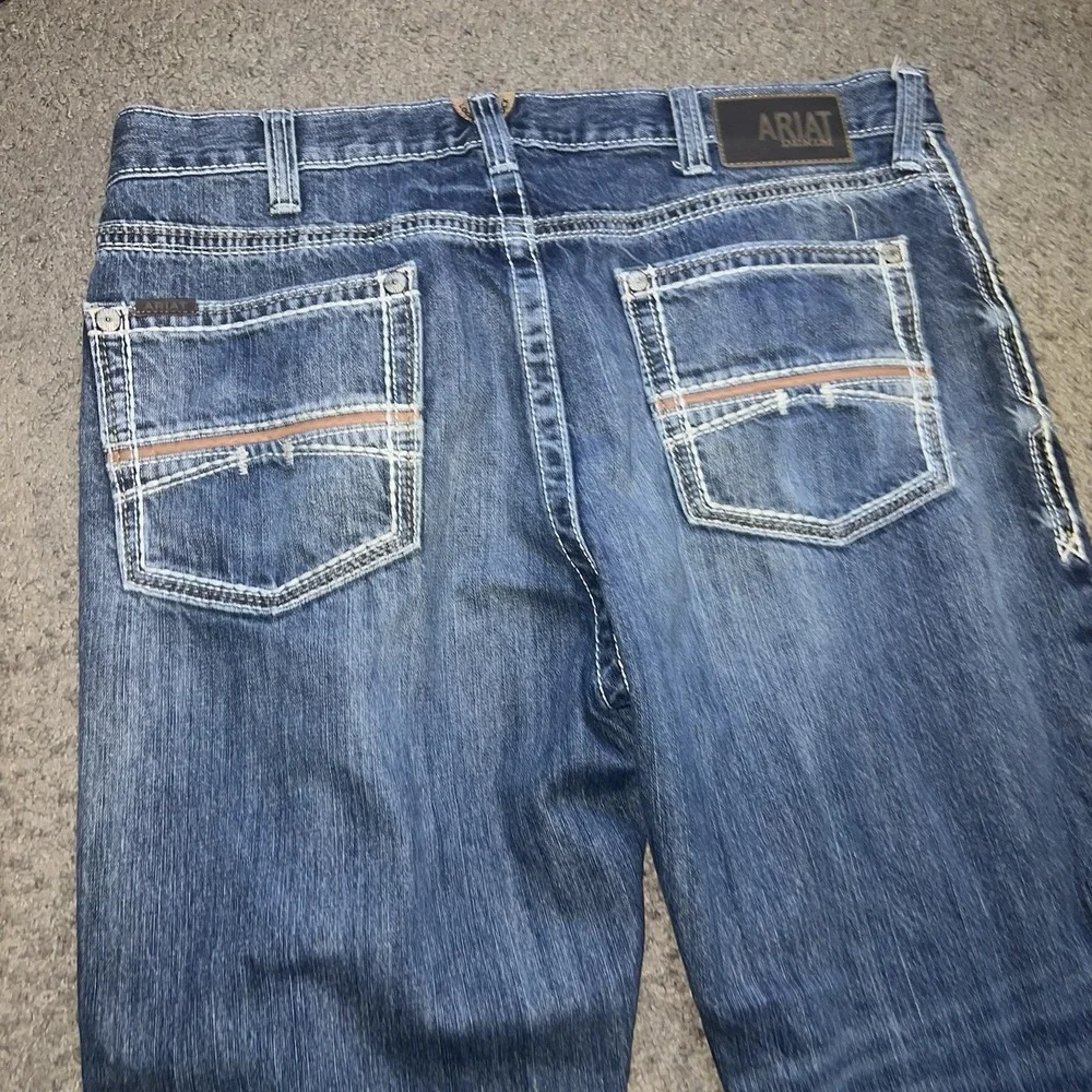 Ariat M4 Coltrane Durango Mens Relaxed Boot Cut Jeans 38x32 Blue Denim